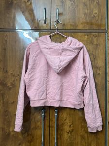 Bonkers Pink Crop Zip Up Hoodie/medium Size.