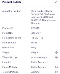 John Jacobs Women Black Full Rim Square Sunglasses