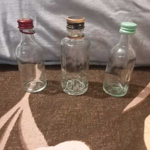Small Glass Bottle Total 5 Pis