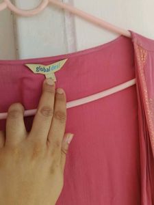 Global Desi Pink Wrap Maxi Dress