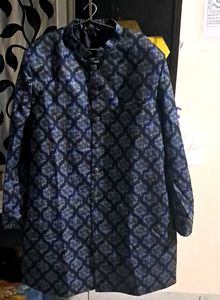 Elegant Blue Ethnic Jacket Kurta Style