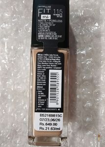 New Maybelline Fit Me Foundation 115 Ivory + Combo