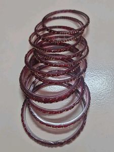 Red &amp; Gold Sparkle Bangle Set