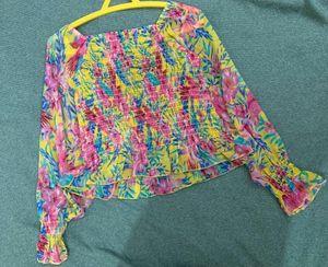 Peplum Floral Print Top❤️