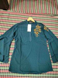Emerald Green Embellished Tunic/Top