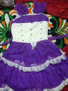 Purple & White Party Dress