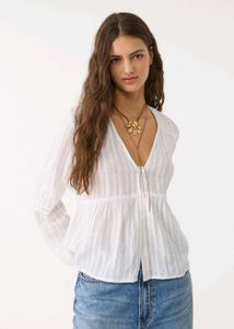 Stradivarius White Flared Top