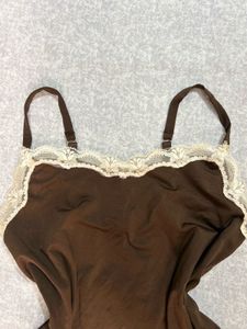 Brown Lace Cami 𐙚