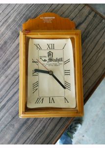 Table Clock WOODEN Color With Good Condition