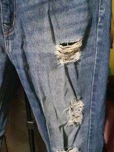 Boyfriend Dark Blue Torn Jeans Size 32