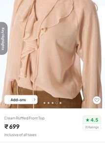 Ruffled Cream Top