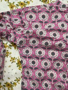 Pink Floral Short Kurta