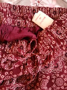 Printed Maroon Pallazzo