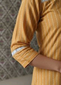 Mustard Striped Kurta