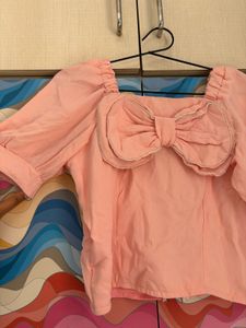 Pink Bow Top For Women