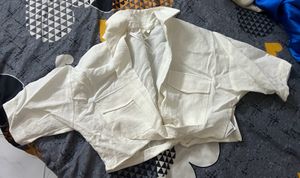 H&amp;M White Crop Top- Cotton- Worn Once