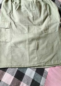 Khaki Cargo Skirt