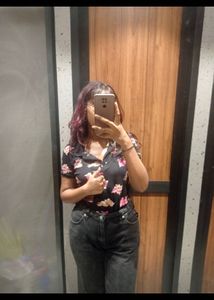 Cotton Floral Polo T-shirt For Women