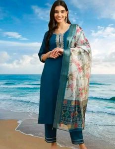 Elegant Teal Kurta Set ,XS Size