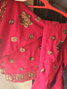 Maroon Embroidered Saree