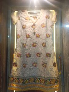 Chandesari Cotton Embroidery Work Short Kurta