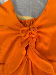Orange Off-Shoulder Crop Top