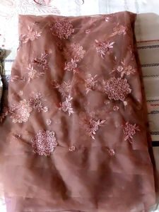 Net Saree And Sequence Work Blouse