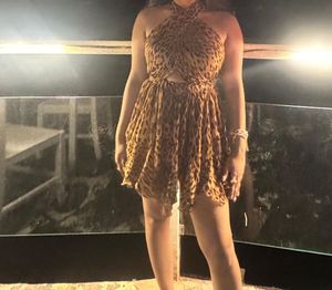Leopard Print Halter Dress
