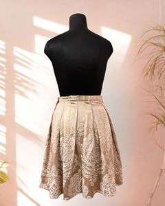 Beige A Line textured Skirt