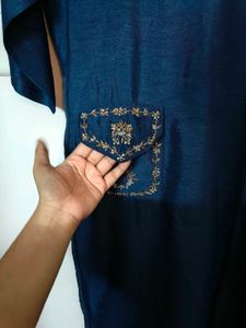 Embroidered Blue Kurta Set