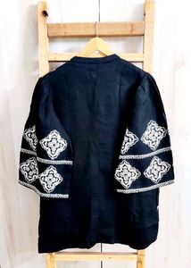 Embroidered Black LongTop Size-38-40