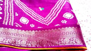 Elegant Purple Bandhani Saree
