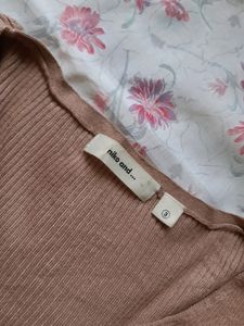 PINK RIBBED KNIT TOP