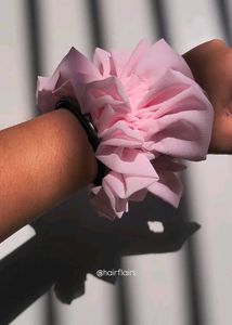Ruffle Light Pink Scrunchie