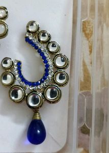 Royal Blue Kundan Earrings