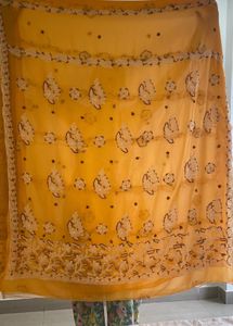 Yellow Embroidered Saree
