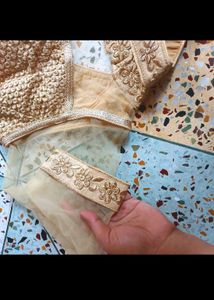 Gold Embroidered Saree Blouse