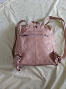 Pink Leather Backpack