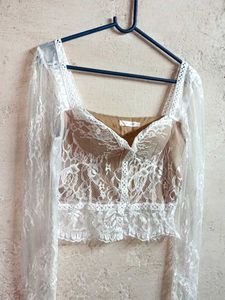 Beautiful Partywear Lace Crop Top