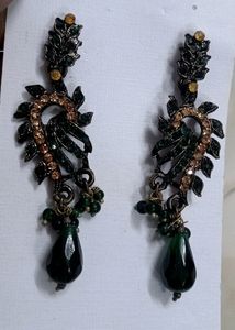 Victoria Polished Dark Green Earrings