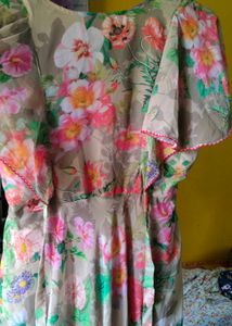 Floral Print Chiffon Dress