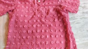 Pink Ruffle Sleeve Top