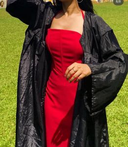 Red Strapless Midi Dress