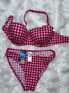 Pink Gingham Bikini Set