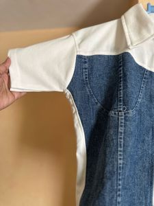 Zip Up Denim Corset Top