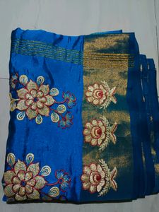 Cotton Silk Peacock Blue Saree 💙