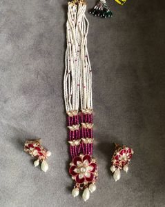 Elegant Ruby Kundan Jewelry Set