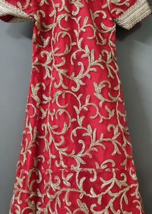 Red &amp; Gold Embroidered Dress