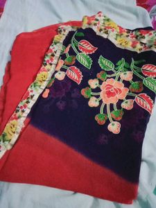Elegant Floral Embroidery Saree