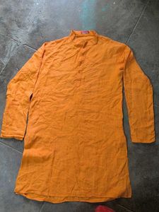 Gents Mandarin Collar Shirt - Mustard